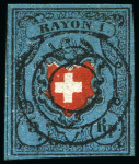 Stamp of Switzerland / Schweiz » Rayonmarken » Rayon I, dunkelblau ohne Kreuzeinfassung Sehr Reichhaltige Auswahl mit 110 Marken