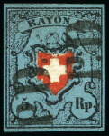 Stamp of Switzerland / Schweiz » Rayonmarken » Rayon I, dunkelblau ohne Kreuzeinfassung Sehr Reichhaltige Auswahl mit 110 Marken