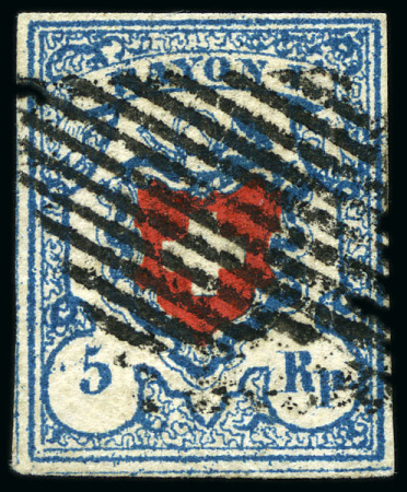 Stamp of Switzerland / Schweiz » Rayonmarken » Rayon I, hellblau, ohne KE (STEIN B2) Type 14 B2/LU auf dünnem "Seidenpapier"