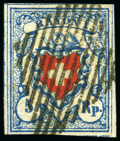 Stamp of Switzerland / Schweiz » Rayonmarken » Rayon I, hellblau, ohne KE (STEIN B3) Type 32 B3/RO sauber entwertet Raute