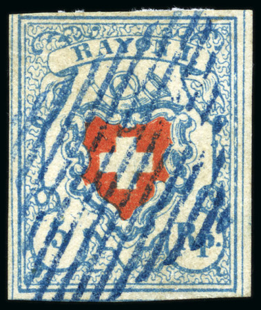 Stamp of Switzerland / Schweiz » Rayonmarken » Rayon I, hellblau, ohne KE (STEIN U) Type 32 U/LU mit blauer Raute entwertet