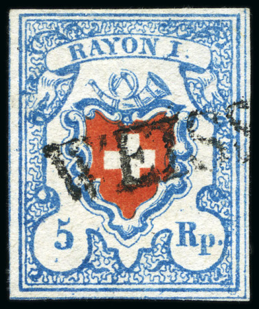 Stamp of Switzerland / Schweiz » Rayonmarken » Rayon I, hellblau, ohne KE (DIVERSE) Sehr reichhaltige Auswahl mit 90 Marken