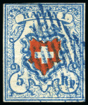 Stamp of Switzerland / Schweiz » Rayonmarken » Rayon I, hellblau, ohne KE (DIVERSE) Sehr reichhaltige Auswahl mit 90 Marken