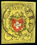 Stamp of Switzerland / Schweiz » Rayonmarken » Rayon II, gelb, ohne Kreuzeinfassung (Diverse) Sehr reichhaltige Auswahl mit 145 Marken