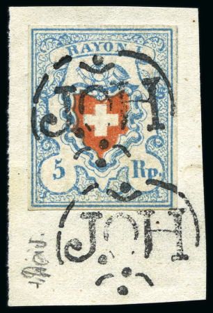 Stamp of Switzerland / Schweiz » Rayonmarken » Rayon I, hellblau, ohne KE (STEIN C2) Type 28 C2/LO mit Monogrammstempel AW Nr. 148