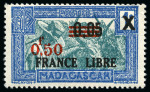 Stamp of Colonies françaises » Madagascar (Poste française) 1931 Yv. 241A Variété bleu clair et vert clair