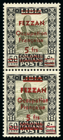 Stamp of Colonies françaises » Fezzan 1943 Variété DOUBLE SURCHARGE