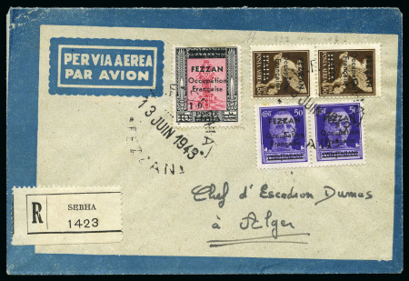 Stamp of Colonies françaises » Fezzan 1943 Deux lettres recommandés