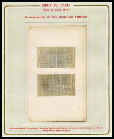 Stamp of France » Guerre de 1870-1871 Siège de Paris 1870-71, Collection de PIGEONGRAMME