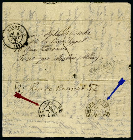 Stamp of France » Guerre de 1870-1871 Rarissime repêchage du 7 juillet 1876
