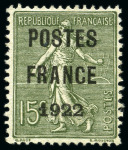Stamp of France » Préoblitérés POSTES FRANCE 1922 15c Semeuse lignée et 30c rouge