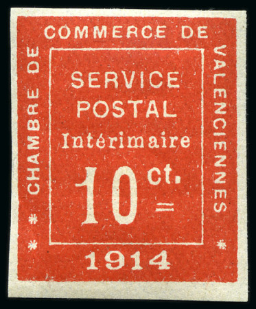 Stamp of France » Guerre Chambre de commerce de Valenciennes, 10c NON DENTELE