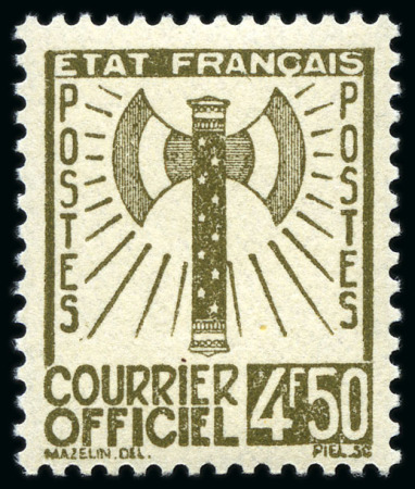 Stamp of France » Service 1943 FRANCISQUE, Série complète de 15 valeurs