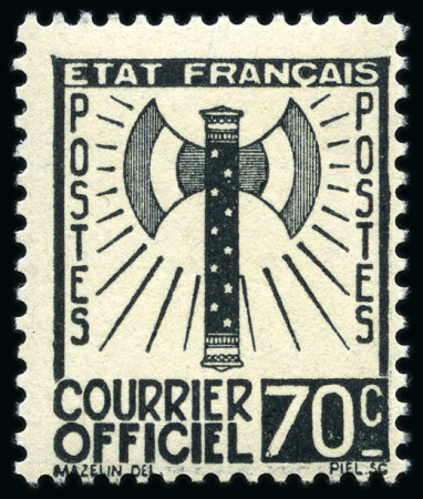 Stamp of France » Service 1943 FRANCISQUE, Série complète de 15 valeurs