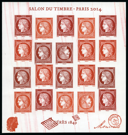 Stamp of France 2014 Salon du Timbre, Feuillet de 20 timbres