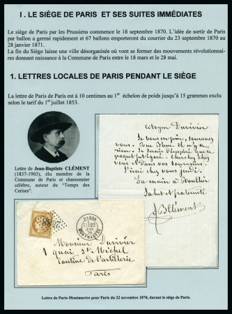 Stamp of France » Guerre de 1870-1871 LA COMMUNE Collection de 5 lettres sur pages