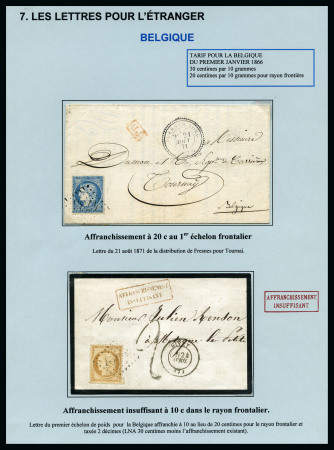 Stamp of France » Collections Utilisation du type Siège pour la BELGIQUE