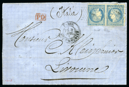 Stamp of France 20c Siège en paire TETE-BECHE obl. étoile 4