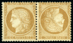 Stamp of France 10c et 20c Siège en paire TETE-BECHE, neuf