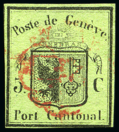 Stamp of Switzerland / Schweiz » Kantonalmarken » Genf Kleiner Adler mit Genfer Rosette entwertet