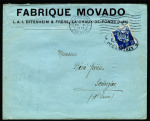 Stamp of Switzerland / Schweiz 1908 Helvetia mit Schwert 25c blau