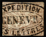 Stamp of Switzerland / Schweiz 1908 Helvetia mit Schwert 25c blau