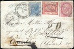 Stamp of Egypt » 1867-69 Penasson Three-Country Combination Franking
