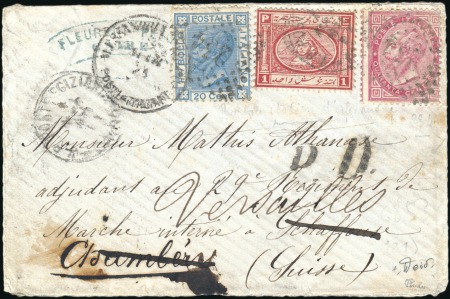 Stamp of Egypt » 1867-69 Penasson Three-Country Combination Franking