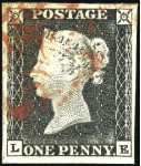 Stamp of Great Britain » 1840 1d Black and 1d Red plates 1a to 11 1840 1d Black plates 1a-9 (two pl.8), all four mar