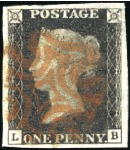 Stamp of Great Britain » 1840 1d Black and 1d Red plates 1a to 11 1840 1d Black plates 1a-9 (two pl.8), all four mar