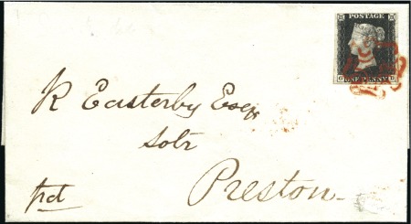 Stamp of Great Britain » 1840 1d Black and 1d Red plates 1a to 11 1840 (Aug 23) Wrapper from Rochdale to Preston wit