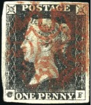 Stamp of Great Britain » 1840 1d Black and 1d Red plates 1a to 11 1840 1d Black pl.1b selection of 5, all with four 