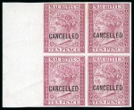 Stamp of Mauritius 1863-72 1d, 2d, 4d, 6d, 10d and 1s imperforate CANCELLED proofs