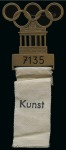 Stamp of Olympics » 1936 Berlin » Medals 1936 Berlin "Kunst" (Art) participation badge and 