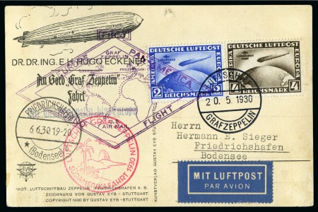Stamp of Germany » German Empire » German Empire, 1923/32 Weimar Republic 1930 (20 May) South America Flight card franked by