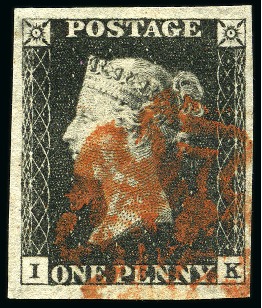 Stamp of Great Britain » 1840 1d Black and 1d Red plates 1a to 11 1840 1d Black pl.4 IK with good to large margins, 