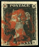 Stamp of Great Britain » 1840 1d Black and 1d Red plates 1a to 11 1840 1d Black group of 16 stamps incl. pl.1b (9), 