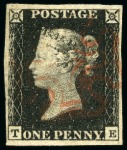 Stamp of Great Britain » 1840 1d Black and 1d Red plates 1a to 11 1840 1d Black group of 20 stamps, plated in pencil