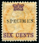 Stamp of Malaysia » Straits Settlements 1867 Crown Surcharge set of 9 with SPECIMEN (type 