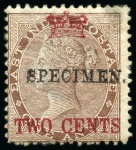 Stamp of Malaysia » Straits Settlements 1867 Crown Surcharge set of 9 with SPECIMEN (type 