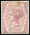 Stamp of Malaysia » Straits Settlements 1867-72 30c and 32c imperf. singles, mint hr, 30c 