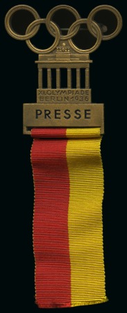 Stamp of Olympics » 1936 Berlin » Medals 1936 Berlin "PRESSE" (Press) participation badge