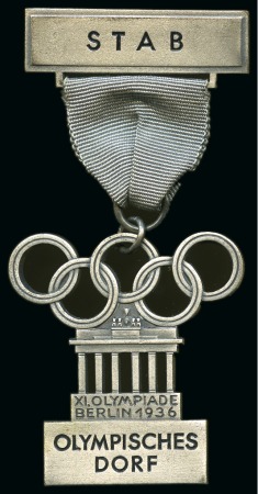 Stamp of Olympics » 1936 Berlin » Medals 1936 Berlin "Stab / Olympisches Dorf" (Staff / Olympic Village) participation badge