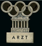 Stamp of Olympics » 1936 Berlin » Medals 1936 Berlin "Arzt" (Doctor) badge (missing bar and