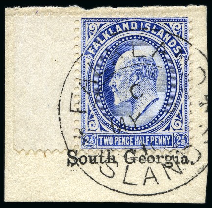 Stamp of Falkland Islands » Dependencies - South Georgia 1904-12 2 1/2d tied by Falkland Island cds in conj