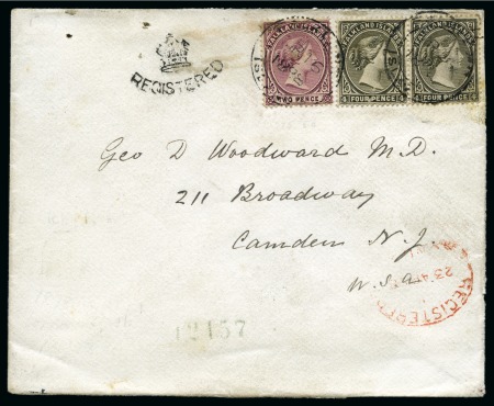 Stamp of Falkland Islands 1898 (Mar 16) Envelope to the USA with 1895 2d and