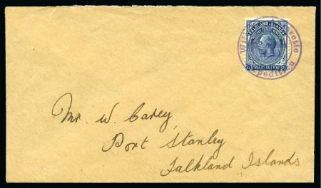 Stamp of Falkland Islands 1929 Envelope to Port Stanley with 1912-20 2 1/2d 