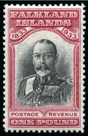 Stamp of Falkland Islands 1933 Centenary mint set to £1, with only a couple 