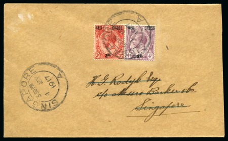 Stamp of Malaysia » Straits Settlements 1917 (May 1) First day cover with both Red Cross s