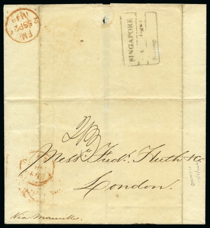 Stamp of Malaysia » Straits Settlements 1848 (Jul 12) Wrapper from Manilla to London (with